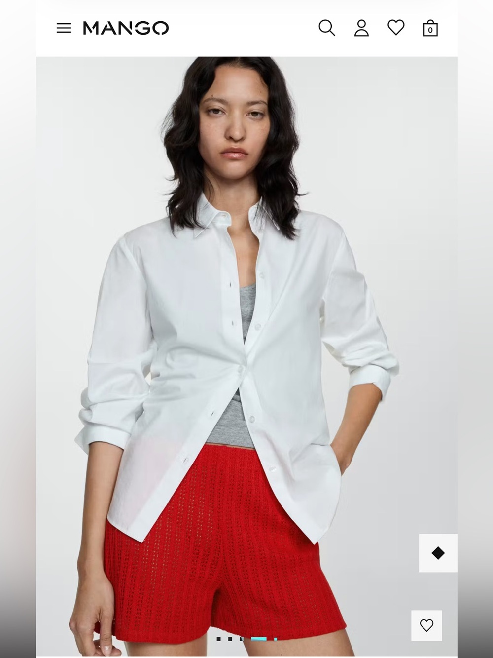 Mango White Button-Down Shirt